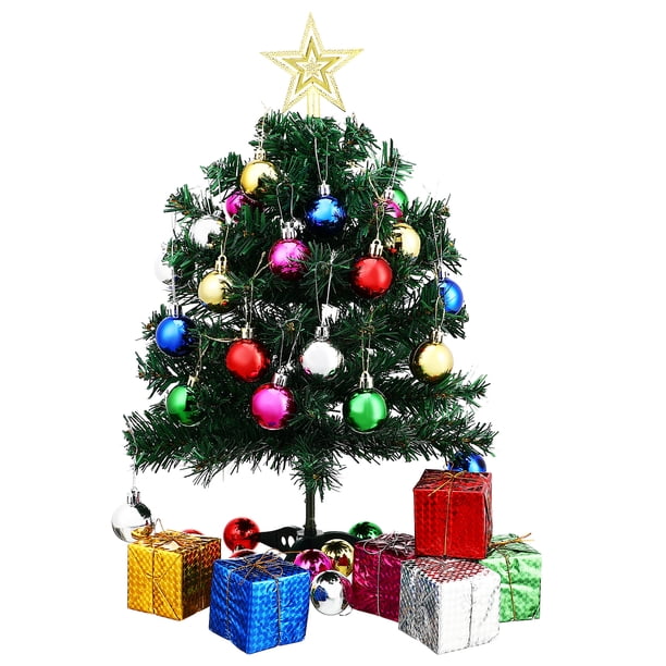Árbol de Navidad de sobremesa, árbol de Navidad pequeño, árbol de Navidad Artificial, miniárbol de Navidad con decoraciones