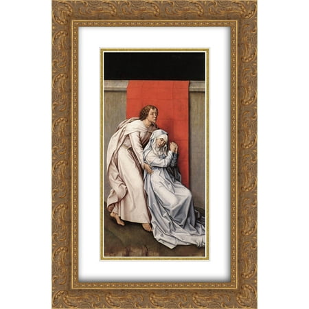 282 Matt - Rogier van der Weyden 2x Matted 16x24 Gold Ornate Framed Art Print 'Crucifixion Diptych'