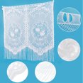 thumbnail image 3 of 120x130cm Window Sheer Curtain Swan Pattern Fringed Fabric Room Lace Drape, 3 of 9