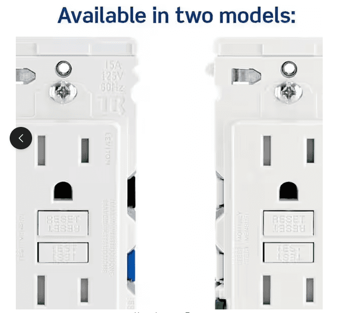 Leviton Lever Edge 15 Amp 125 Volt Self-Test Tamper-Resistant GFCI Duplex Outlet/Receptacle, White (3-Pack) EGFT1-3W (3 Total)