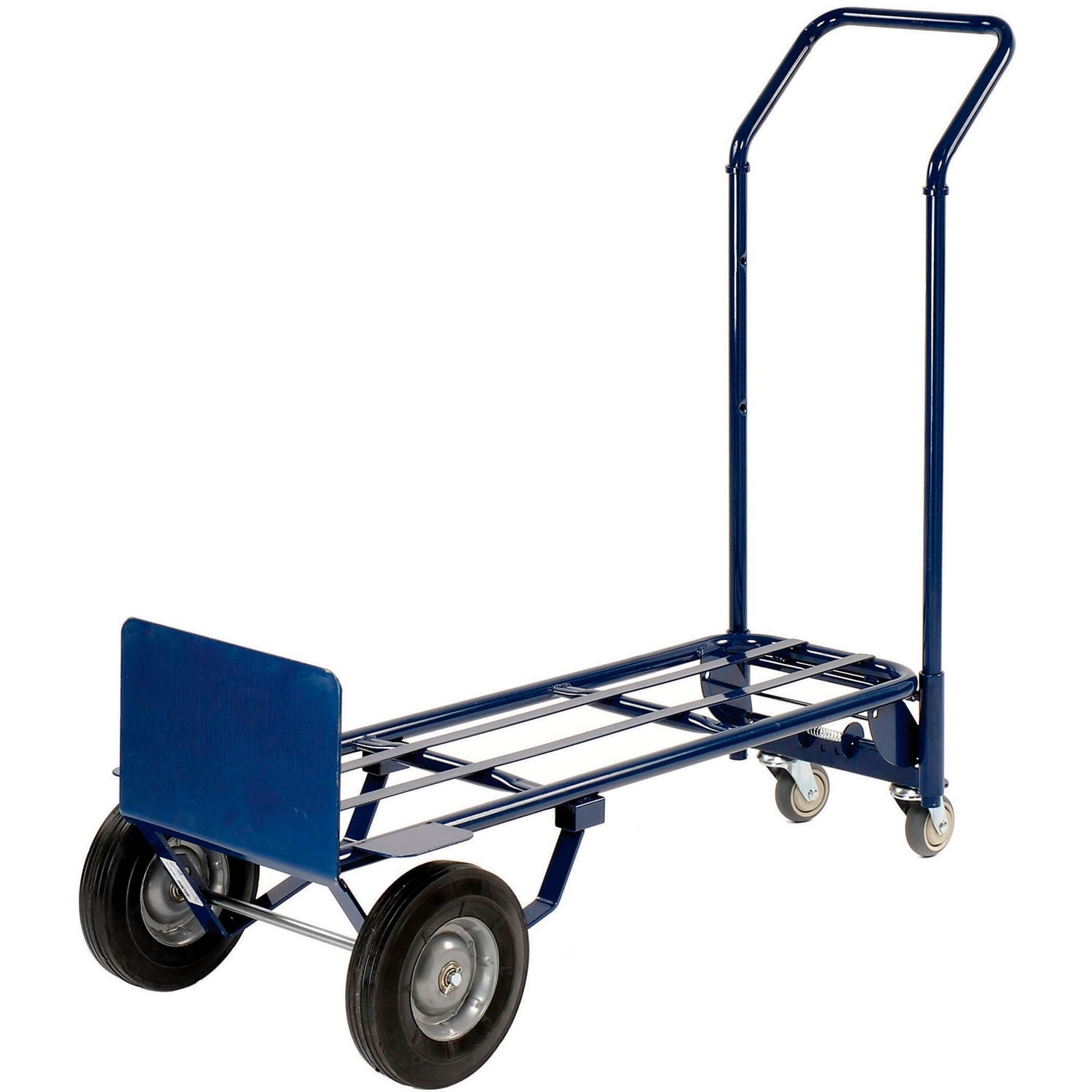Steel 2-in-1 Convertible Hand Truck with Semi-Pneumatic Wheels