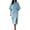 01 Blue, variant on Womens Fake-Two Pieces Elegant Batwing Pencil Dress, Button Split Hem Wear to Work Cocktail Party Midi Dresses