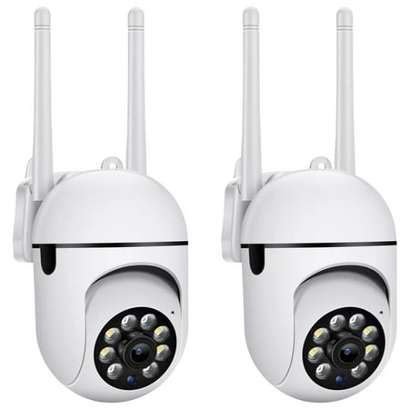 2 Pack Security Cameras Outdoor, 2.4Ghz Wifi Waterproof Surveillance Camera, IR Night Vision, Motion Detection, Home Security Camera for Outdoor/Indoor