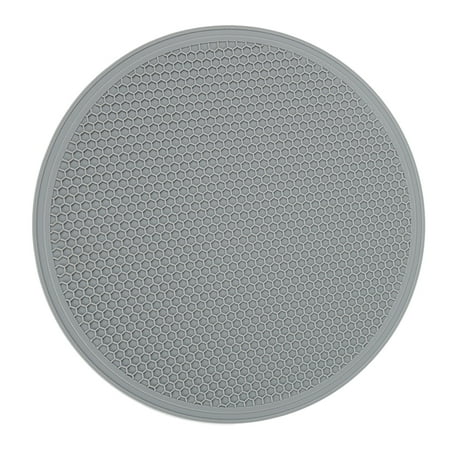 

KIKIO Silicone Cushion Large Size Non-slide Coasters Insulated Lightweight Pot Pad Simple Drain Mat Kitchen Household Tools Gray