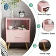 thumbnail image 5 of Kids Nightstand with Charging Station, 2-Tier Pink End Table for Small Spaces, USB Ports & Outlets, 5 of 8