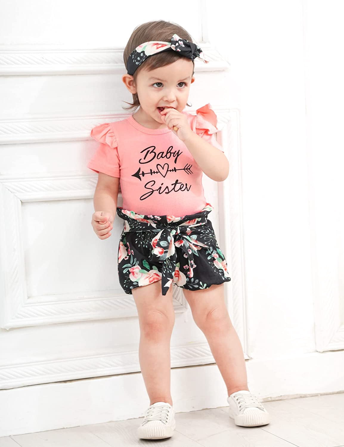Baby Girl Outfits Short Ruffle Romper Floral Pants Summer Outfits Cute Baby Girl Clothes 3-6 Months
