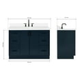 thumbnail image 3 of Ariel Kelly 49 Inch Single Oval Sink Bathroom Vanity With Pure White Quartz Countertop 1.5 Inch Edge In Midnight Blue, 3 of 12