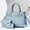 Blue, variant on Elegant Crocodile Embossed 3-Piece Ladies Handbag Set, Lock Decor Structured Tote with Matching Purse & Mini Coin Pouch, Multi-Color Fashion Handbag