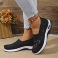 thumbnail image 4 of Orthopedic Shoes for Women Mesh Breathable Slip on Flats Butterfly Embroidered Sneakers Round Toe Arch Support Flats Summer Casual Comfortable Walking Shoes Black 43, 4 of 5