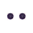 thumbnail image 3 of 14K Solid Gold Screw Back Stud Earrings for Women | 0.5 cttw Round Cut Simulated Alexandrite | Rose Gold, 3 of 5