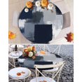 thumbnail image 3 of Round Tablecloth Abstract Vintage Elastic Edge Fitted Art Oil Painting Pigment Plastic Table Cover,Waterproof Oil Proof for Dinner,Outdoor, Picnic, 45"- 54" DIA Tables Midnight Blue, 3 of 8