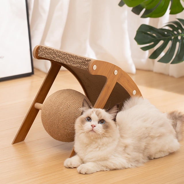 Tablero rascador para gatos juguete interactivo protector de muebles con bola M 42cmx29cmx22cm Yinane Tablero rascador para gatos
