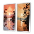 thumbnail image 3 of Designart "Golden Sunrise formd II" Sunrisesunset Framed Wall Art Set Of 2 - Yellow Landscapes Gallery Wall Frame Set For Home Decor, 3 of 6