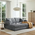 thumbnail image 3 of Miekor Furniture Goliath 86" Oversized Double Chaise Lounge Sofa Bed Carbon Gray Corduroy 27141, 3 of 12