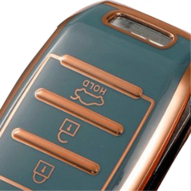 Key Fob Cover TPU Precise Fit Smart Key Protector Holder Replacement for Kia K2 K3 K4 KXCROSS KX7 Green