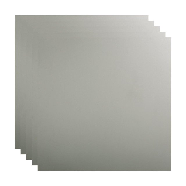 FASÄDE Flat Decorative Vinyl 2ft x 2ft Lay in Ceiling Panel in Argent Silver (5 Pack)