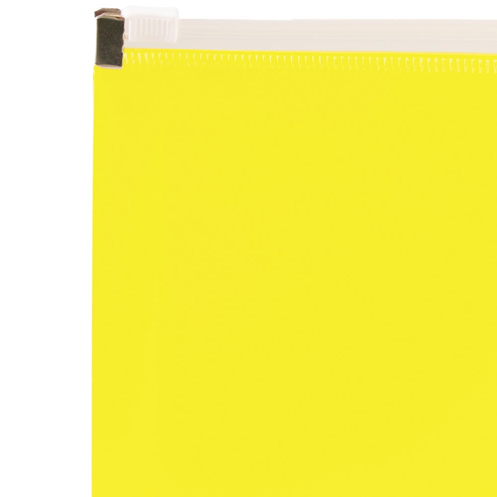JAM Plastic Zip Envelopes, 9.75 x 13, Yellow, 12/Pack