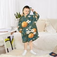 thumbnail image 6 of FORMRS Wearable Blanket Hoodie with Sleeves for Kids Cozy Flannel Sweatshirt, Green Floral Orange, 6 of 7
