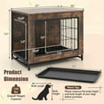 thumbnail image 3 of Pefilos 27" Wooden Dog Crate Furniture for Indoor Dogs, Dog Kennel with Double Lockable Doors and Removable Tray, Modern Dog Cage for Small/Medium Dogs, Brown, 3 of 7