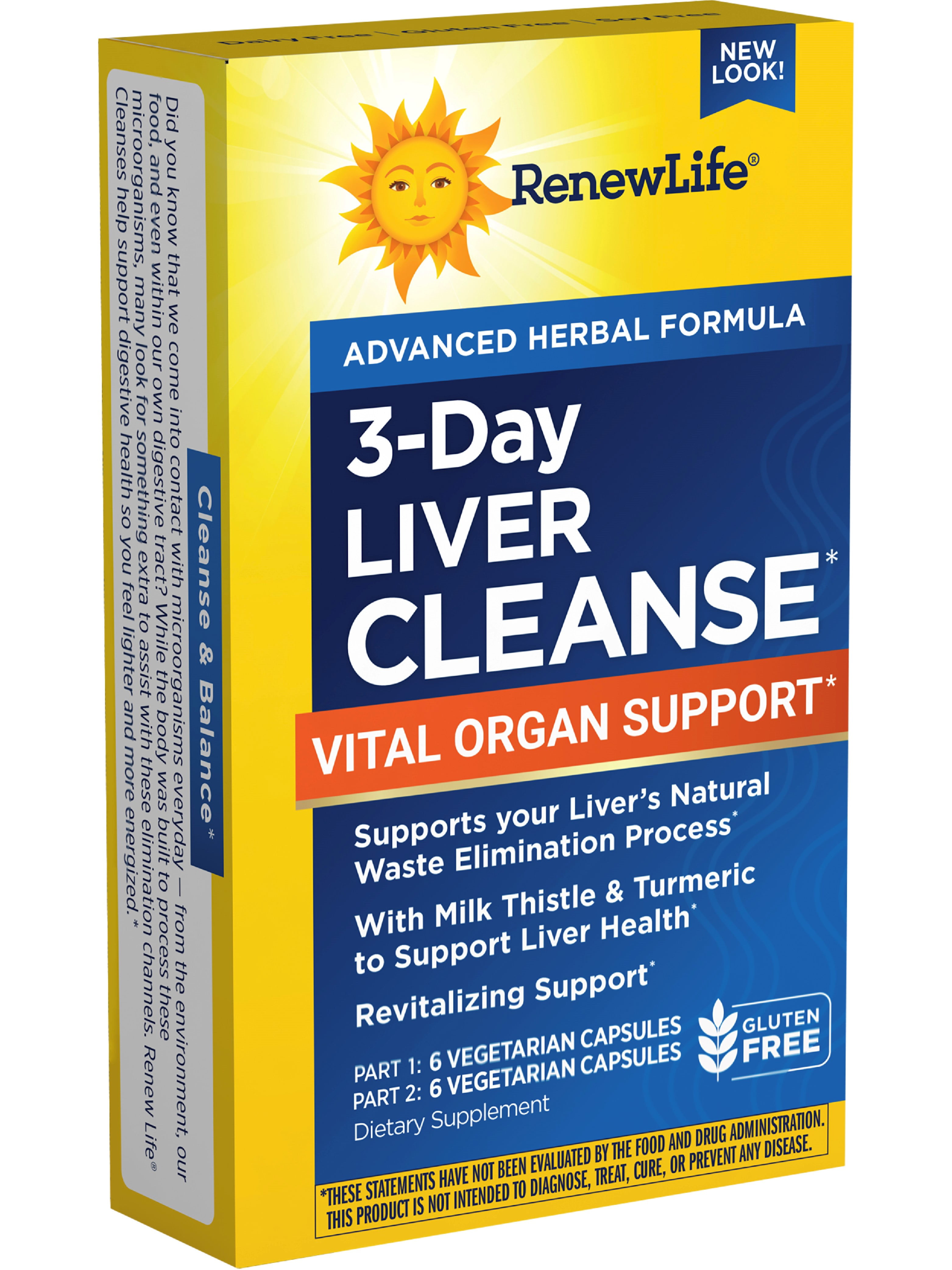 3-Day Liver Cleanse | 12 Vegetarian Capsules | by Renew Life