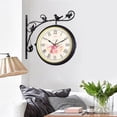 thumbnail image 3 of Reloj de colgante de pared Zulema antiguo doble cara Negro con rosa, 3 of 7