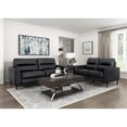 thumbnail image 2 of Lexicon Lewes 2-Piece Leather Match Sofa Set in Black, 2 of 11