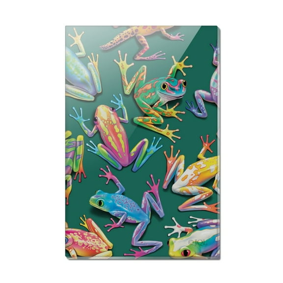 Rainforest Tree Frogs Rainbow Sticky Fingers Rectangle Acrylic Fridge Refrigerator Magnet