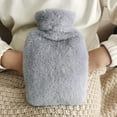 thumbnail image 4 of SLGHLSAHG 2 Pack Hot Water Bottle with Soft Fluffy Cover 1000ml Large Hot Water Bag Portable Leak-Proof Hot Water Pouch Pain Relief Winter Warmer for Neck Shoulder Back Abdomen(Gray) A41572, 4 of 8