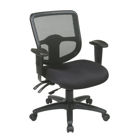 Ergonomic Task Office Chair with ProGrid Back in Coal Black Fabric