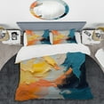 thumbnail image 2 of Designart "Paint Abstract Expression in Blue and Orange V" Abstract Painting Bedding Covert Set - Abstract Blue Modern Bed Set With 2 Shams, 2 of 5