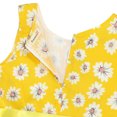 thumbnail image 7 of Uuszgmr Cute Dress For Girls Toddler Solid Color Floral Bohemian Flowers Bowknot Sleeveless Beach Straps Dress Princess Clothes Yellow,Size:3-4 Years, 7 of 7