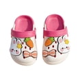 thumbnail image 7 of Lusa Summer Cute Beach Lightweight Kids Slippers with Holes and 3D Design of Rabbits & Carrots Boys and Girls Casual Thick-Soled Non- Sandals for Outdoor Play Wear Hot Pink 7-8 Years, 7 of 7