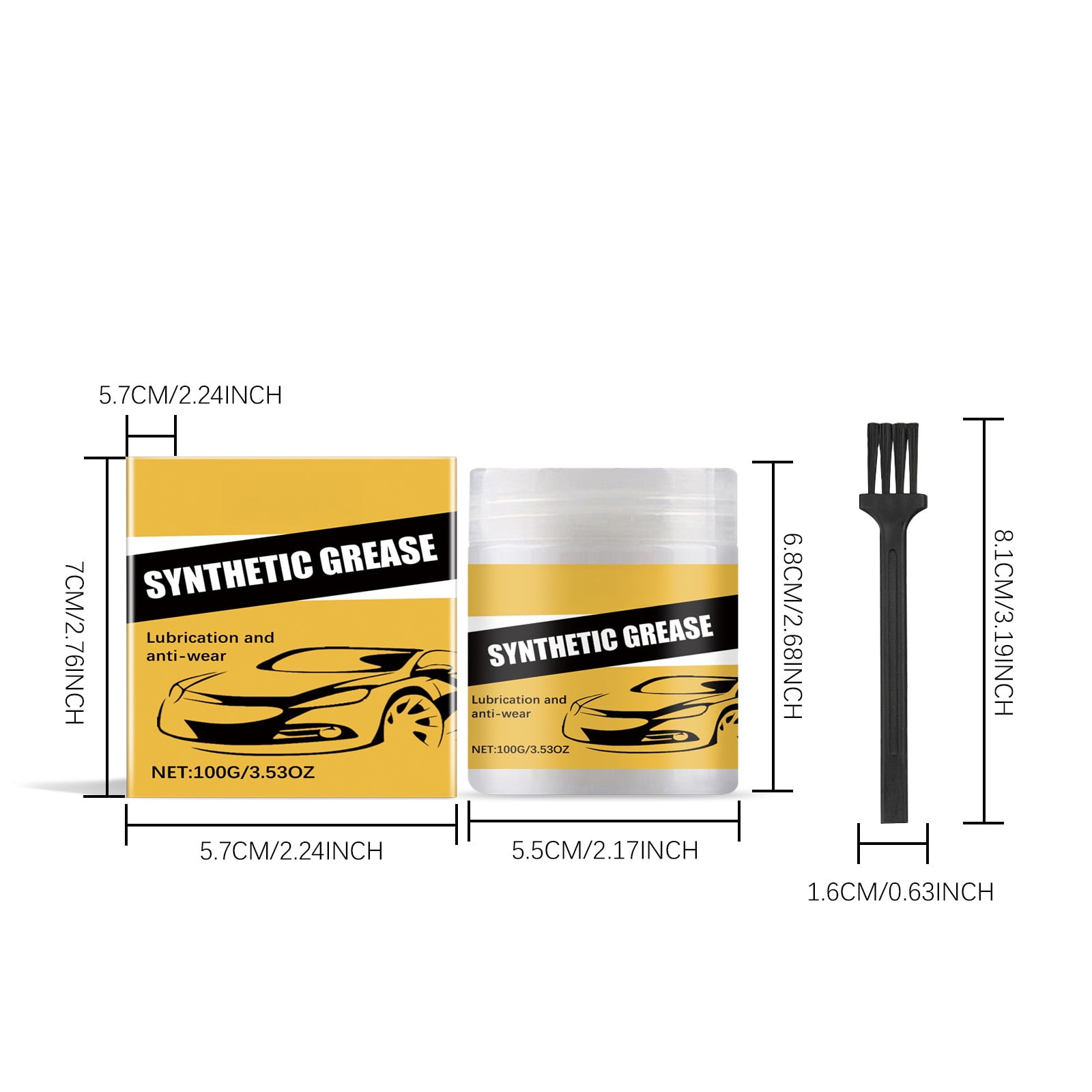 Alvantor Multi-Purpose Grease for Automotive Parts Hinges Tracks Seats, 3.53oz
