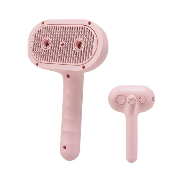 nTRIUQJ Ion Pet Hair Brush - The from TV - Brush with Ion Generator, Reduces Static Charge, Gentle & Self-Cleaning - Ideal for Dogs & Cats, Pink