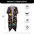 thumbnail image 6 of SCRAWLGOD Mushroom Floral Print Women's Swimsuit Coverup Loose Open Front Swimsuit Cover Up Soft Breathable Bathing Suit Cover Up for Summer Beach, 6 of 6