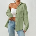 thumbnail image 4 of WILLBEST Womens Blouses Plus Size 4X Blouses for Women Long Sleeve Collar Drop Shoulder Pocket Patched Shirt, 4 of 5