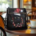 thumbnail image 3 of HELLHERO Waterproof Satchel Bag for Daily Use Travel, Stylish Lightweight Sling Bag, Black Cat Santa, 3 of 7