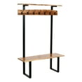 thumbnail image 2 of Alaterre Furniture Alpine 72" Hall Tree with Bench and Coat Hooks, Natural Acacia Wood with Live Edge and Metal Strap Legs, Natural Finish, 2 of 10
