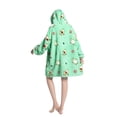 thumbnail image 4 of Oversized Wearable Blanket Hoodie For Adult Kids - Big Hooded Sherpa Junior Sweatshirt With Front Pocket, 4 of 5