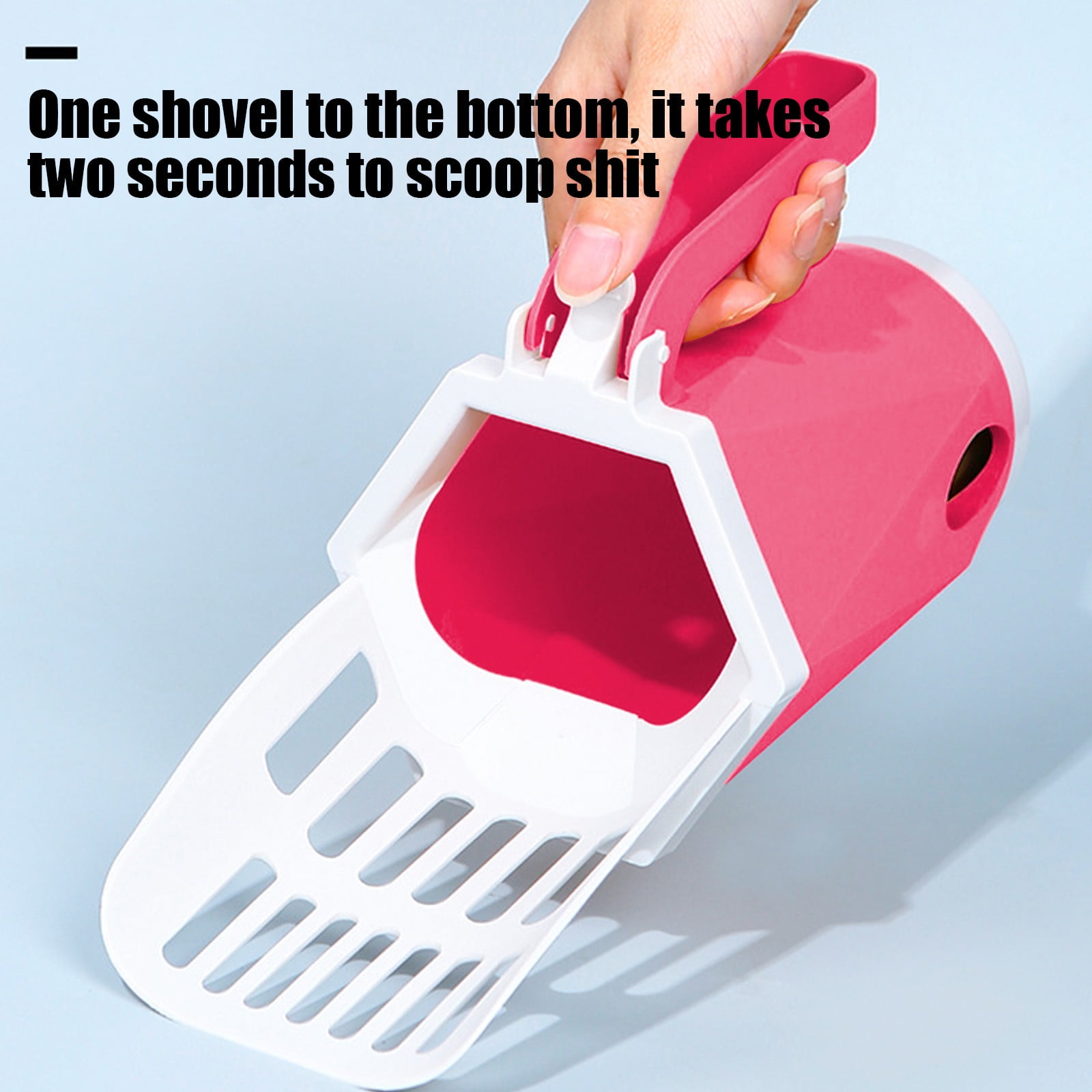 Nebwoak Cat Litter Scoop with Filter - Filtering Design, Ergonomic Non-Slip Handle, Durable ABS & Stainless Steel, Safe Edges, Easy Clean, Fits All Litter Boxes, Red Color