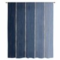 thumbnail image 2 of Navy Blue Ombre Wood Sheer Curtains 72 Inch Length, Light Filtering Voile Curtain Panel, Farmhouse Vintage Gradient Wooden Rod Pocket Drapes Window Treatments for Living Room Bedroom 52"x72", 2 of 9