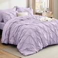 thumbnail image 1 of Juego de edredón Bedsure Twin, color morado claro, con sábanas, 5 piezas, 1 of 8