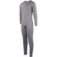 thumbnail image 2 of KNOCKER Men's Soft Fleece Thermal Underwear Set Grey, 2 of 3