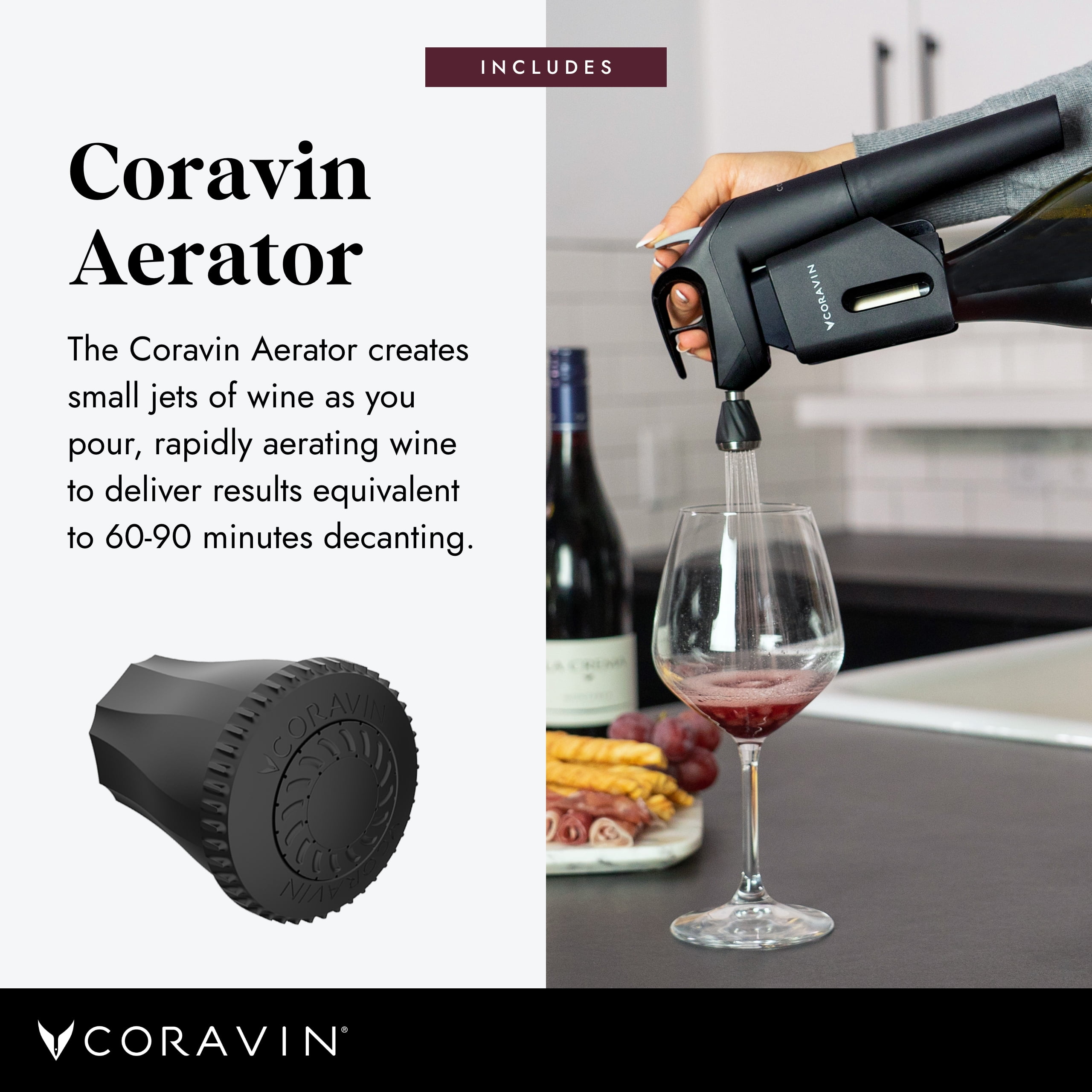 Coravin Timeless Three Plus Wine Preservation System - Preserve Wine for  Years - Oprah's Favorite Things 2022 - By-the-Glass Wine Saver - With 2  Argon