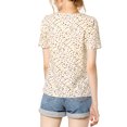 thumbnail image 4 of Allegra K Women's Printed Tie V Neck Short Sleeves Straight Loose Blouse Tops, 4 of 7