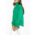thumbnail image 3 of Liacowi Women Juniors Knitted Turtleneck Sweater Long Sleeve Solid Color Pullover Retro Jumpers Tops Fall Loose Knitwear for Teen, 3 of 5