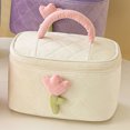 thumbnail image 3 of Bolso de cosméticos Kawaii, organizador de pana, estuche de maquillaje, neceser (blanco L), 3 of 4