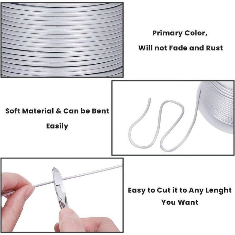 12 Gauge Aluminum Wire 100 Feet, Anezus Metal Armature Wire Bendable Sculpting Wire for Crafts Wreath Making Jewelry Making Beading Floral (Silver