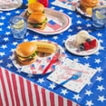 thumbnail image 2 of Way to Celebrate Patriotic Flag Disposable Paper Tablecloth, Red, White & Blue, 54" x 84", 2 of 7