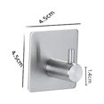 thumbnail image 2 of Gancho Adhesivo 3M, Gancho de Pared para Baño, Acero Inoxidable, 4 Piezas Gris 4.5X4.5cm, 2 of 5